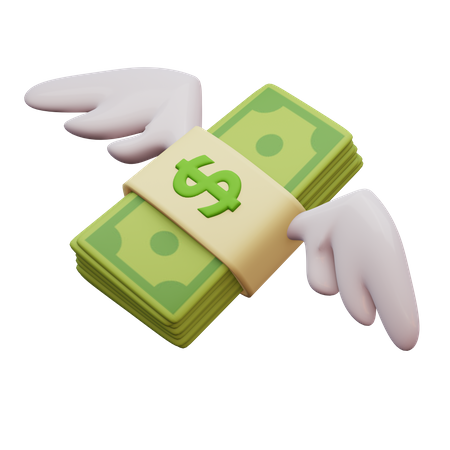 Flying Money  3D Illustration