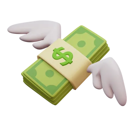 Flying Money  3D Illustration