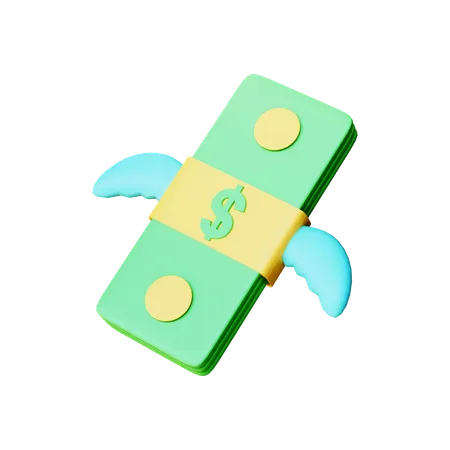 Flying Money 3D Illustration