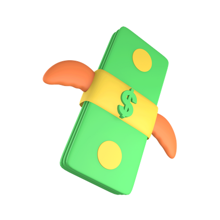 Flying Money 3D Illustration