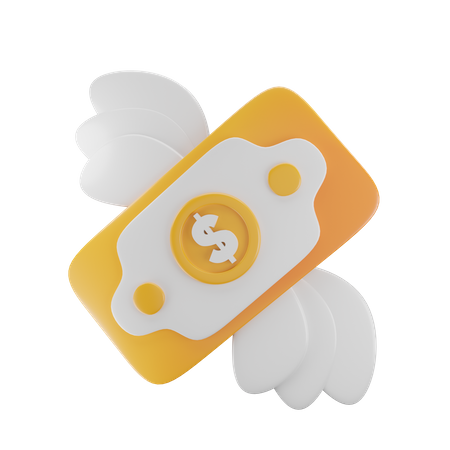 Flying Money  3D Icon