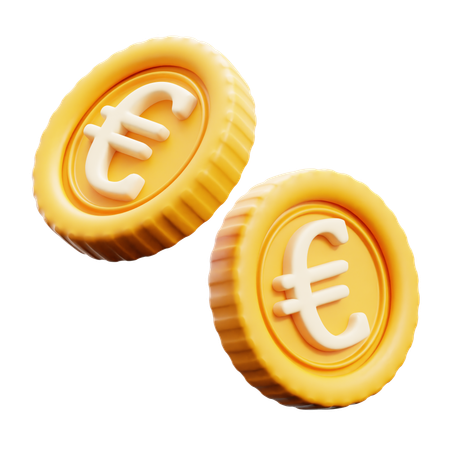 Flying Of Euro Coins  3D Icon