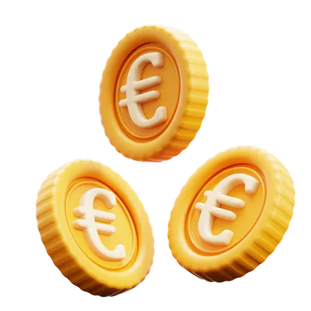 Flying Of Euro Coins  3D Icon