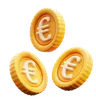 Flying Of Euro Coins