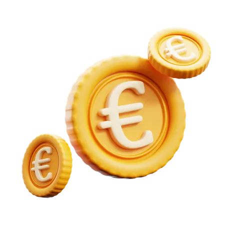 Flying Of Euro Coins  3D Icon