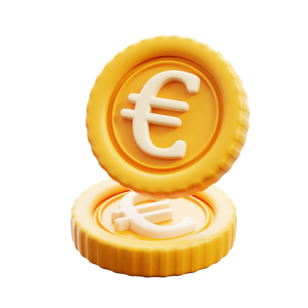 Flying Of Euro Coins  3D Icon