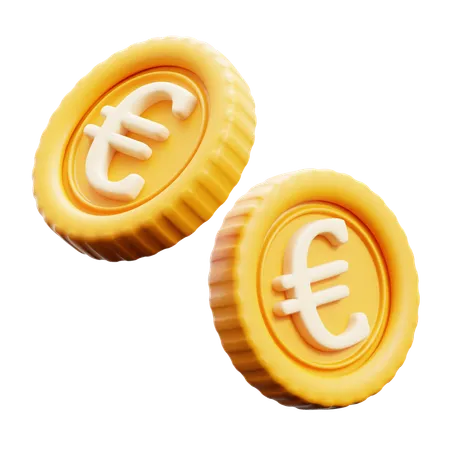 Flying Of Euro Coins  3D Icon