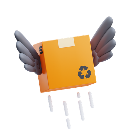 Flying Package  3D Icon