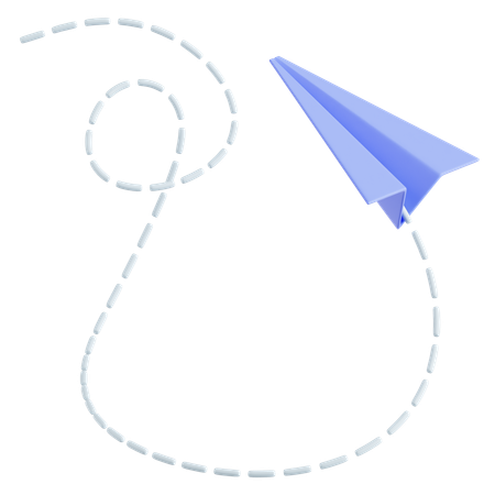 飛んでいる紙飛行機  3D Icon