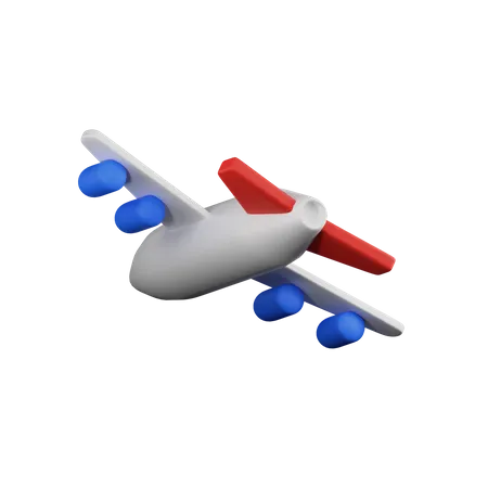 Flying Plane 3D Illustration