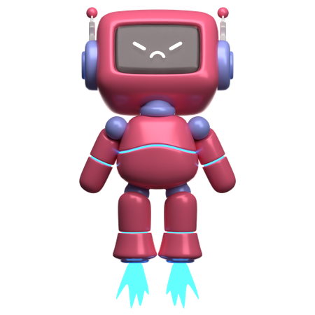 Flying Robot  3D Illustration