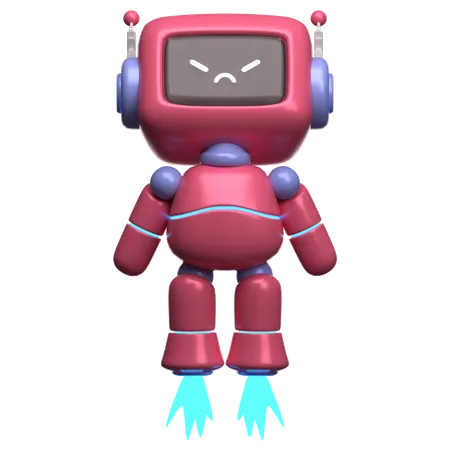 Flying Robot  3D Illustration