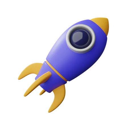 Flying rocket  3D Icon