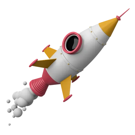 Flying Rocket 3D Illustration