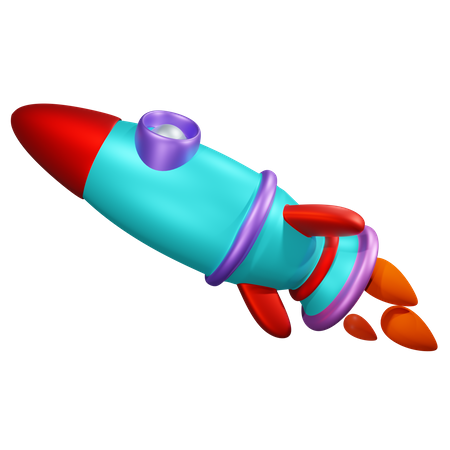 Flying rocket  3D Icon