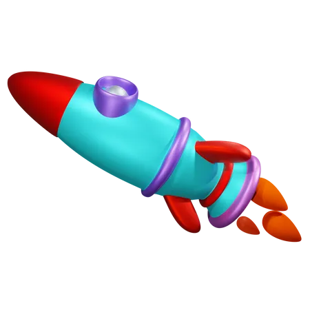 Flying rocket  3D Icon