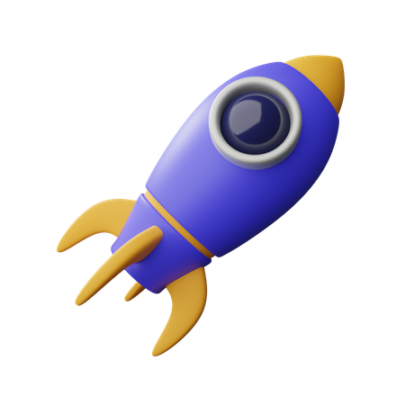 Flying rocket  3D Icon