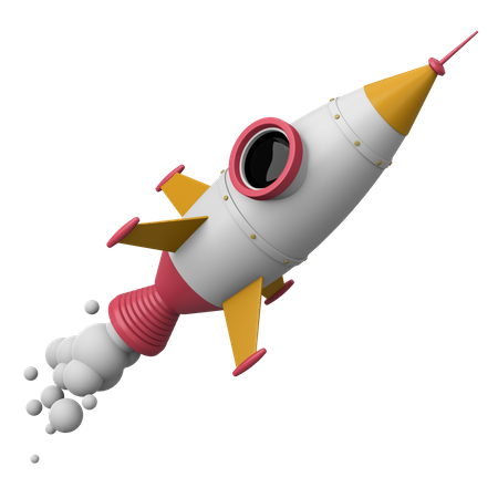 Flying Rocket  3D Icon