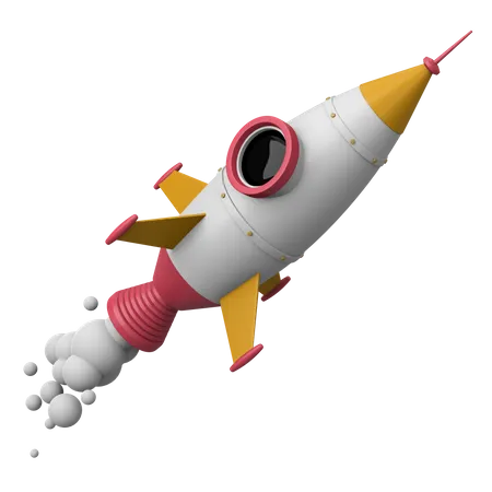 Flying Rocket  3D Illustration