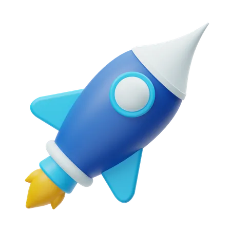 Flying rocket  3D Illustration