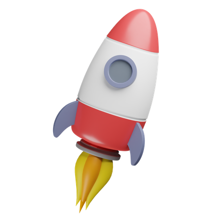 Flying Rocket  3D Illustration