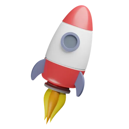 Flying Rocket  3D Illustration