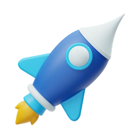 Flying rocket 3D Illustration