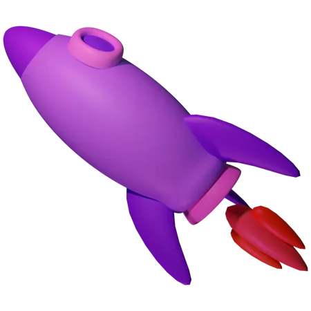 Flying rocket  3D Icon