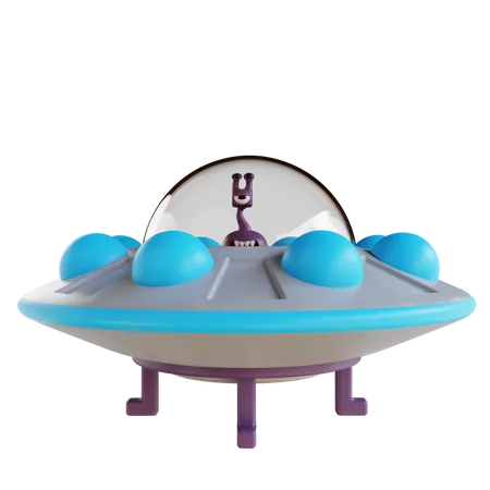 3 D Illustration Flying Saucer 3D Icon