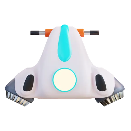 3 D Illustration Flying Scooter 3D Icon