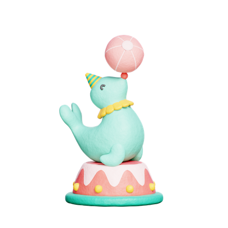 Foca de circo  3D Icon