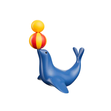 Foca de circo  3D Icon