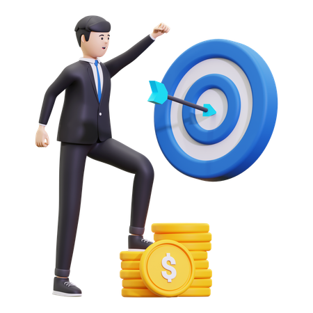 Focus on business targets  3D Illustration