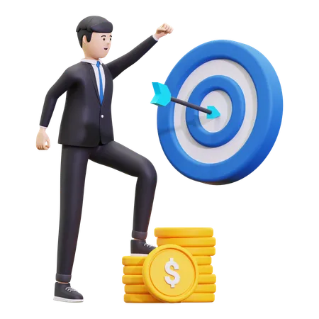 Focus on business targets  3D Illustration