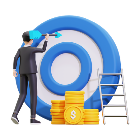 Focus on business targets  3D Illustration