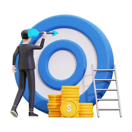 Focus on business targets  3D Illustration