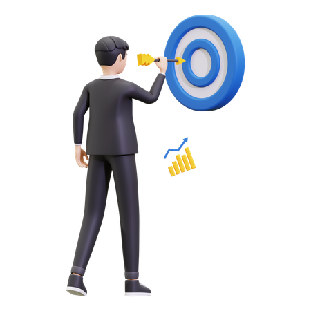 Focus on business targets  3D Illustration