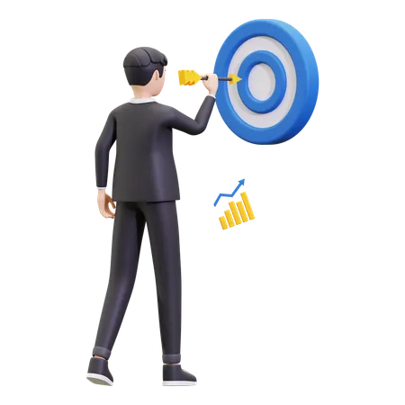 Focus on business targets  3D Illustration