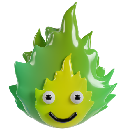 Linda chama verde  3D Icon