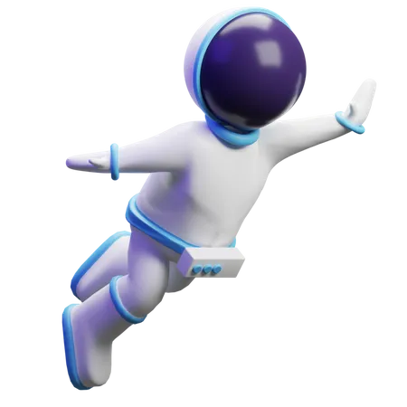 Astronauta fofo flutuando  3D Illustration