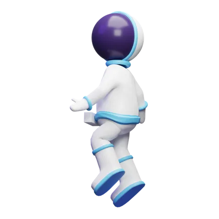 Astronauta fofo pulando  3D Illustration