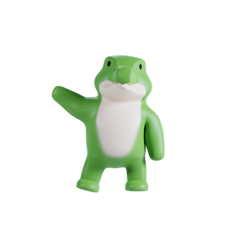 Crocodilo fofo diga olá  3D Illustration