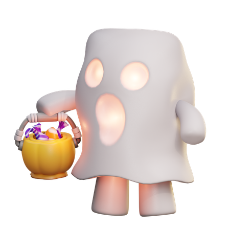 Fantasma de lata de doce fofo  3D Icon