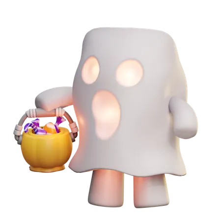 Fantasma de lata de doce fofo  3D Icon