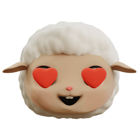 Ovelha fofa ama emoji  3D Icon