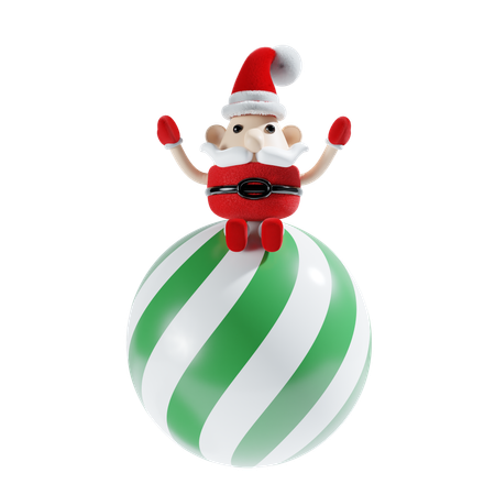 Lindo papai noel com bola  3D Illustration