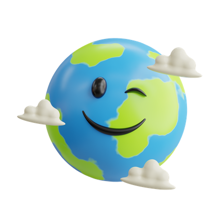 Planeta Terra fofo  3D Icon