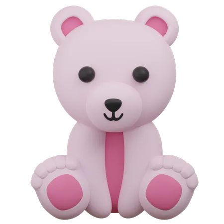 Lindo urso rosa  3D Icon