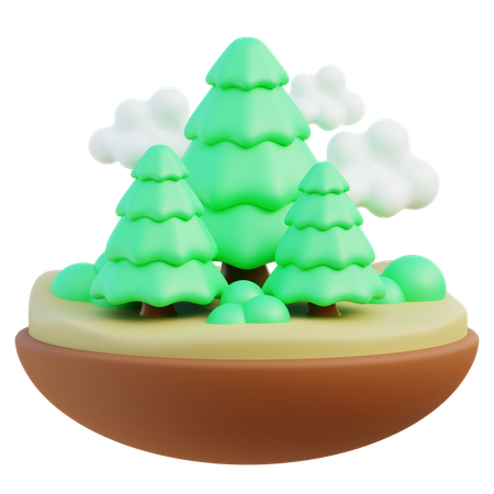 Foggy Pine Forest  3D Icon