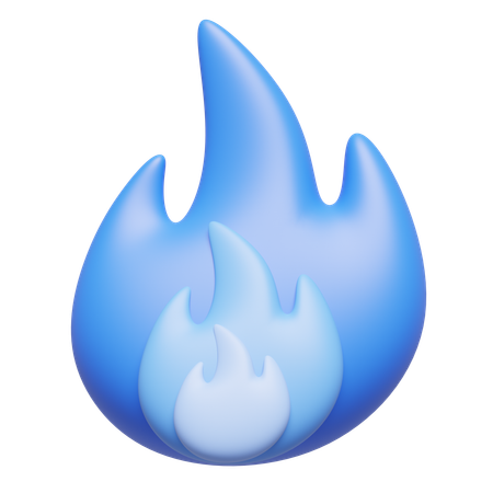 Fogo azul  3D Icon